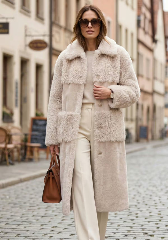 Shearling Wendemantel Damen – Luxus Lammfellmantel Modell 1022