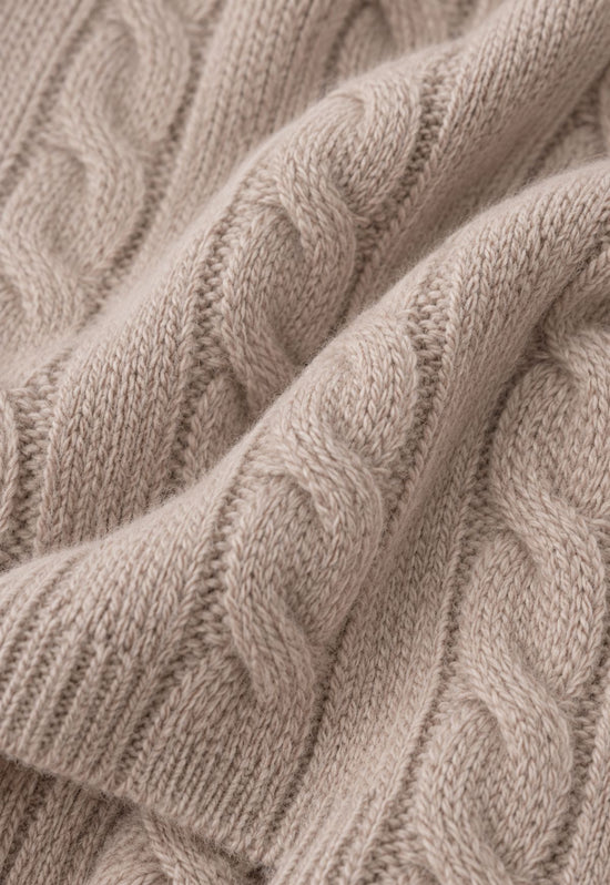 Strickschal aus Merinowolle & Kaschmir Beige