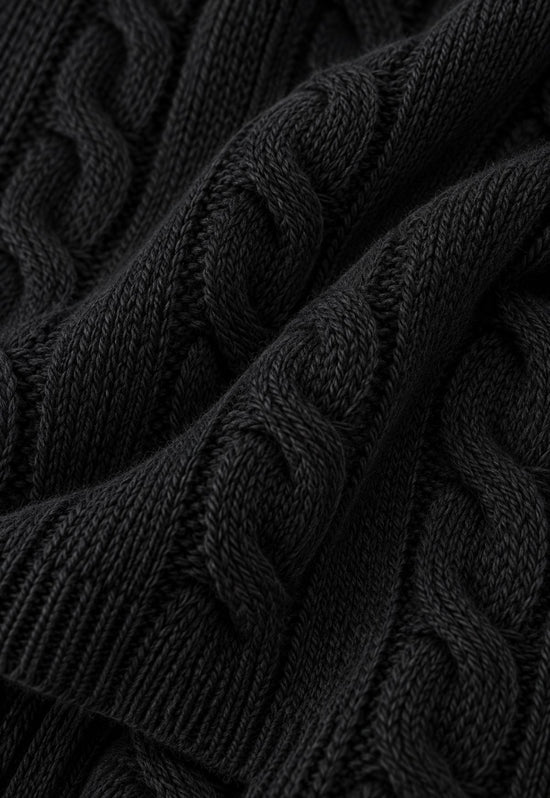 Strickschal aus Merinowolle & Kaschmir Schwarz