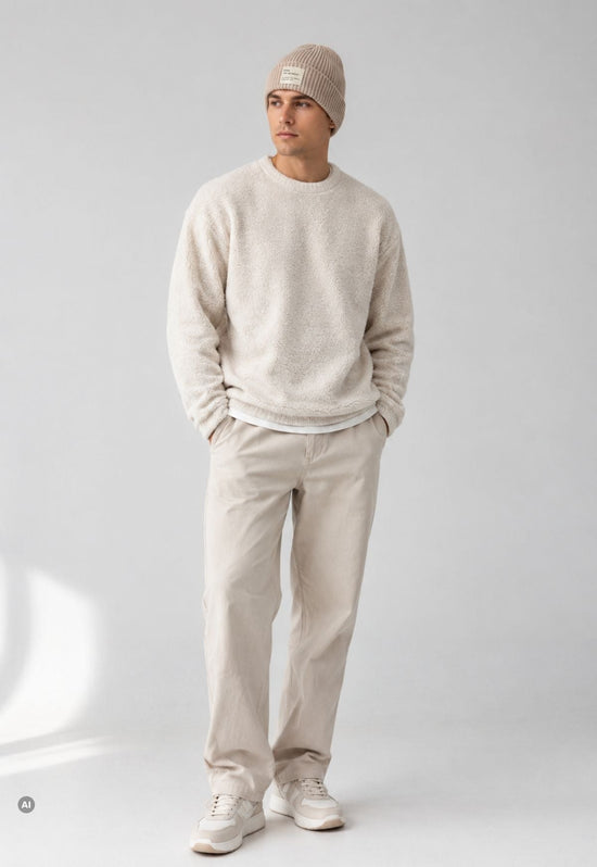 Strickmütze Puro Beige  aus Merinowolle und Kaschmir – Unisex One Size