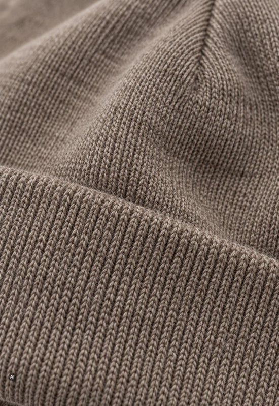 Strickmütze Naomi Taupe aus 100 % Merinowolle – Unisex One Size