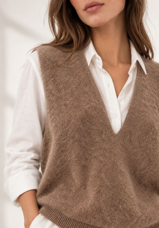 Damen-Strickweste aus Wolle und Kaschmir