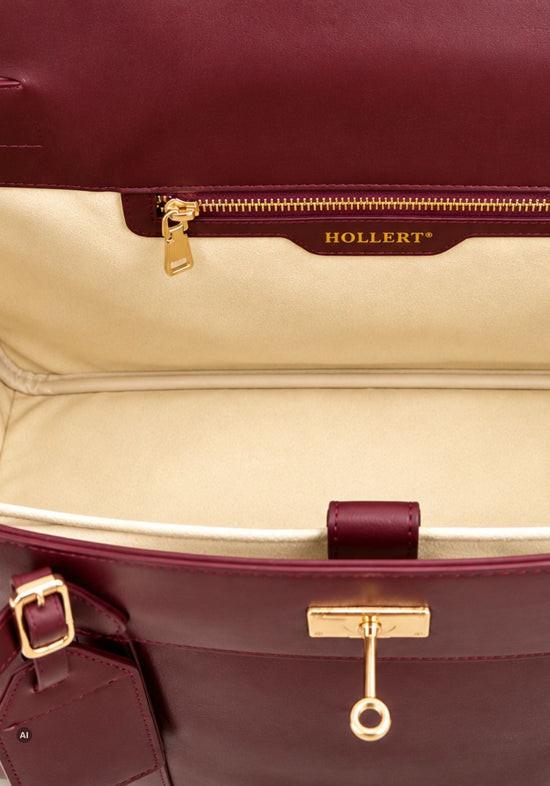 Herren-Reisetasche aus Leder Burgundy