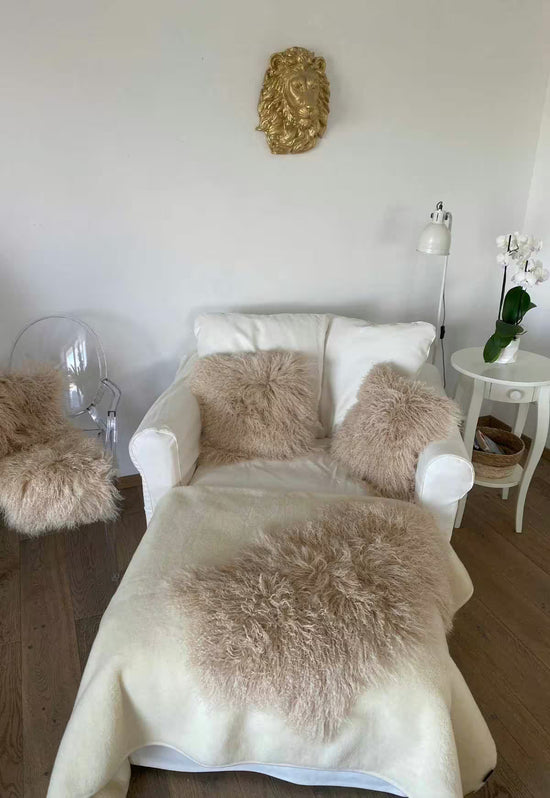 Lammfell Tibet Beige – Original Tibetanisches Lammfell