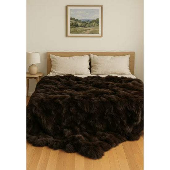 Lammfelldecke Toscana  Modell 2527 – Schokolade 200 x 185 cm