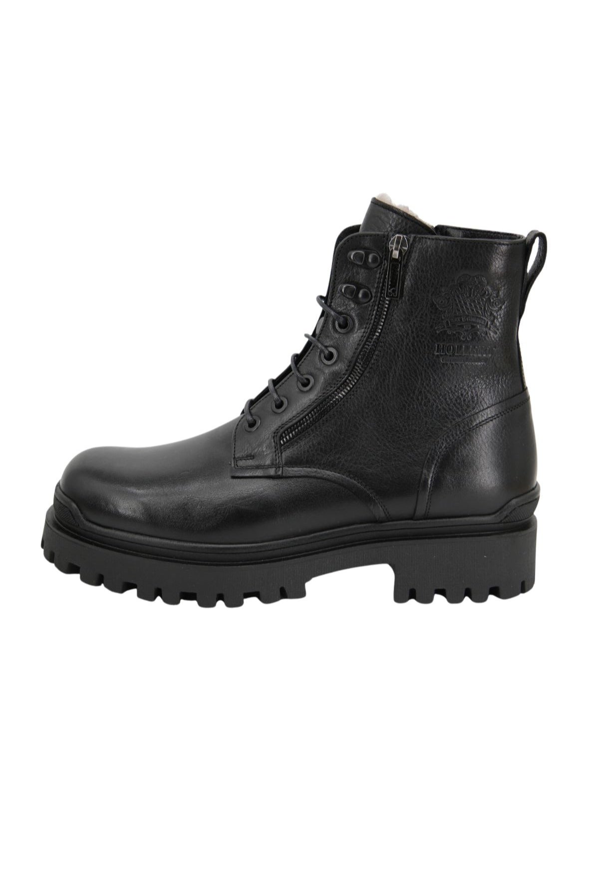 Lammfell Herren Straßenschuhe Modell 0692 Schwarz