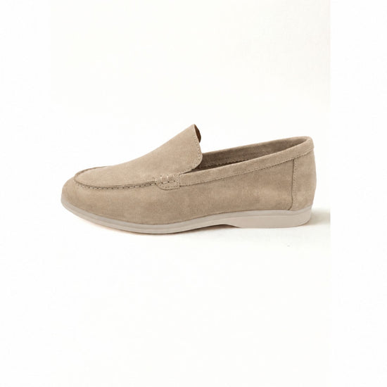 Herren Loafer aus Kalbsveloursleder in Beige (HOL60)
