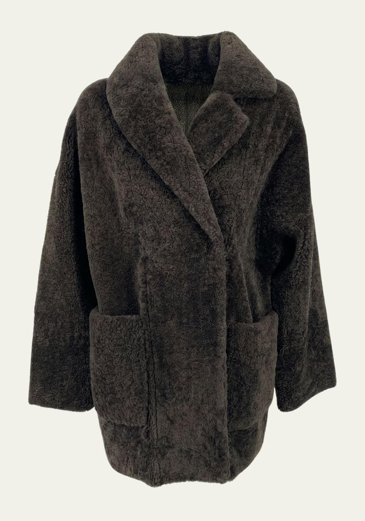 Kurtka shearling z jagnięcej skóry w kolorze khaki