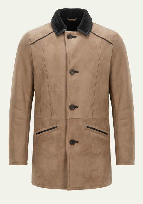 Herren Lammfellmantel Antonio Camel
