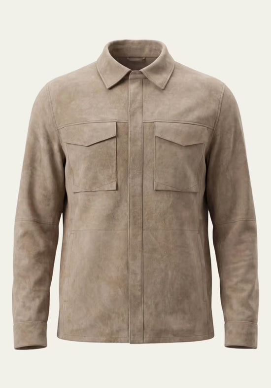 Herren Lederjacke aus Veloursleder – Zeitlos in Beige