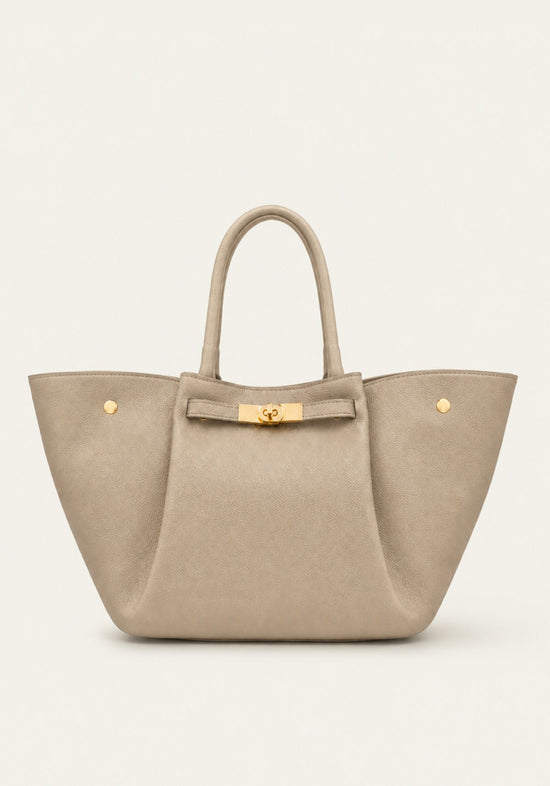 Luxus Damenhandtasche Echtleder Cremebeige