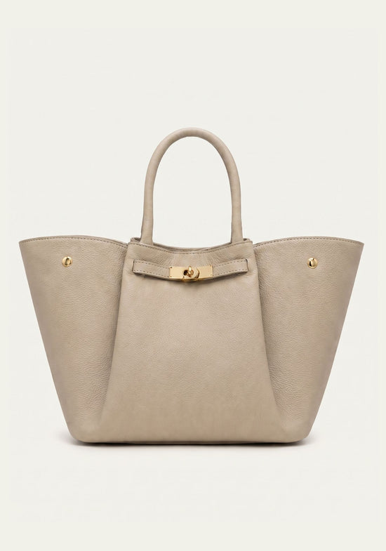 Luxus Damenhandtasche Echtleder Cremebeige