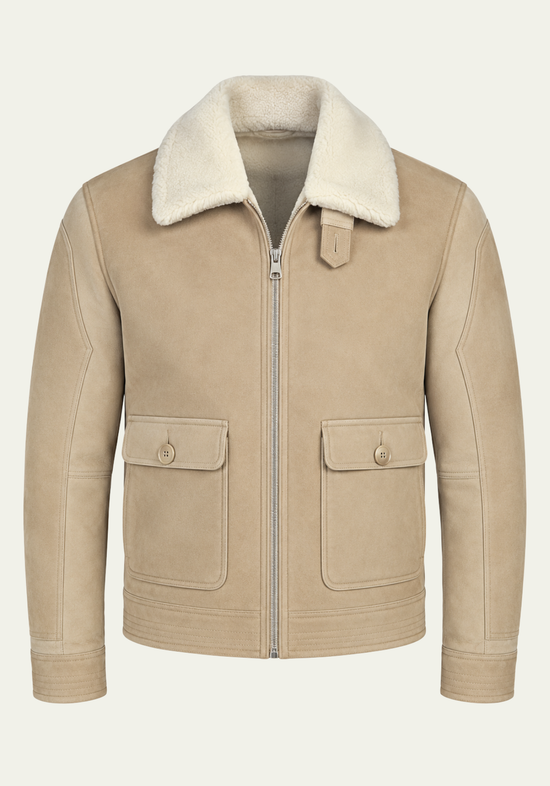 Premium Herren-Lammfelljacke GREGOR in Beige