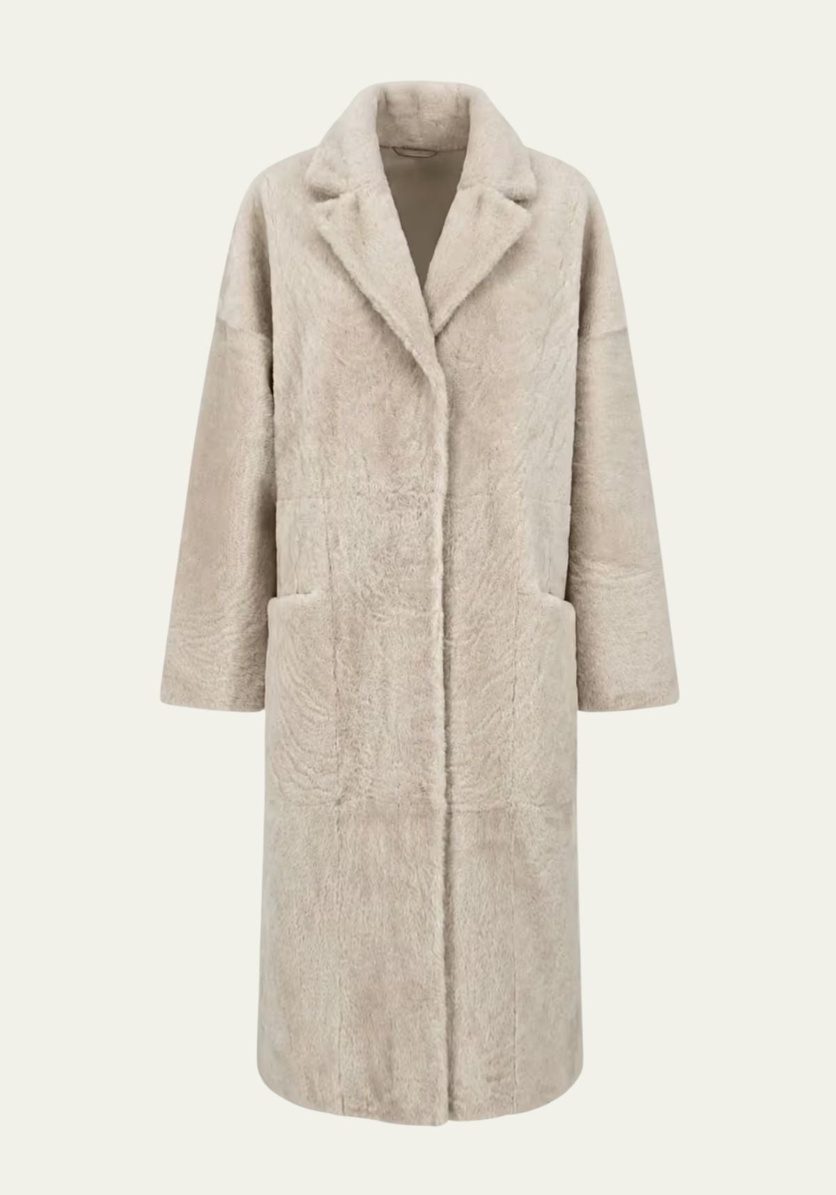 Exklusiver Shearling Lammfellmantel Cream – Zeitlose Luxus-Eleganz für Damen