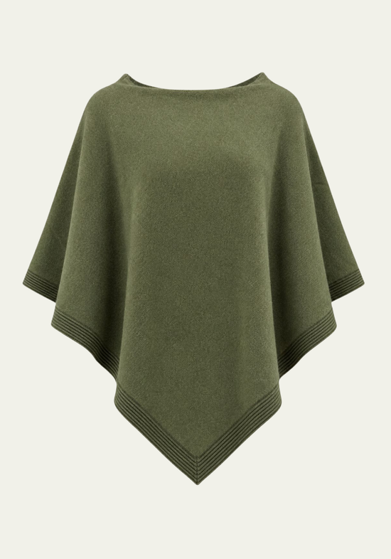 Damen-Kaschmirponcho aus 100 % Cashmere Olive