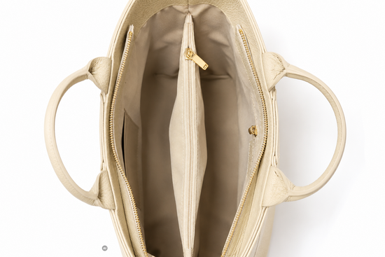 BELLA CLASSICA – Leder-Shopper Beige | Hergestellt in Italien