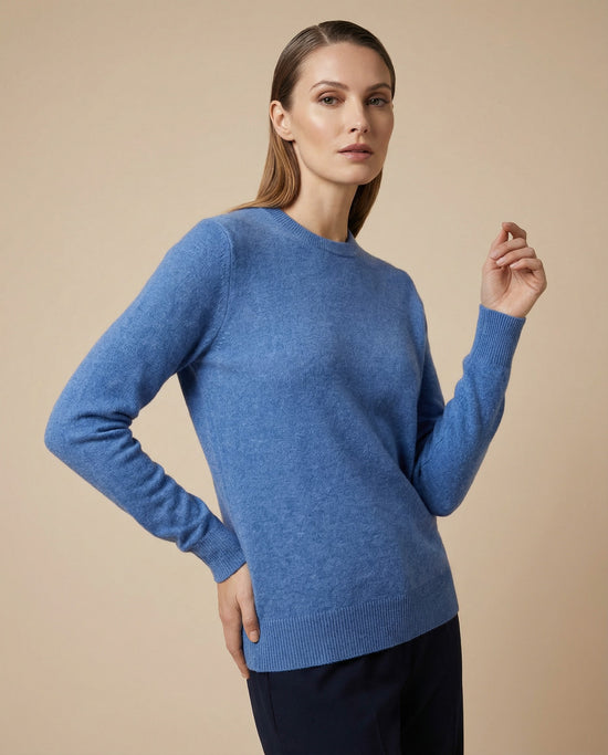 Sweter kaszmirowy Unisex jasnobłękitny