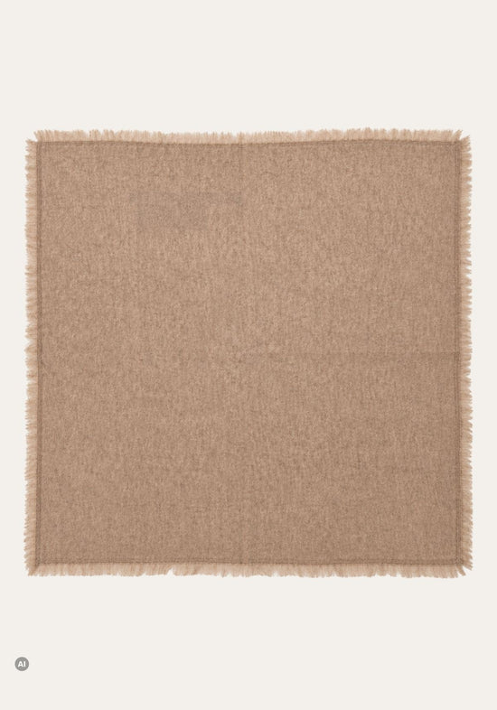 Damen-Halstuch aus Wolle & Kaschmir mit Fransen Beige