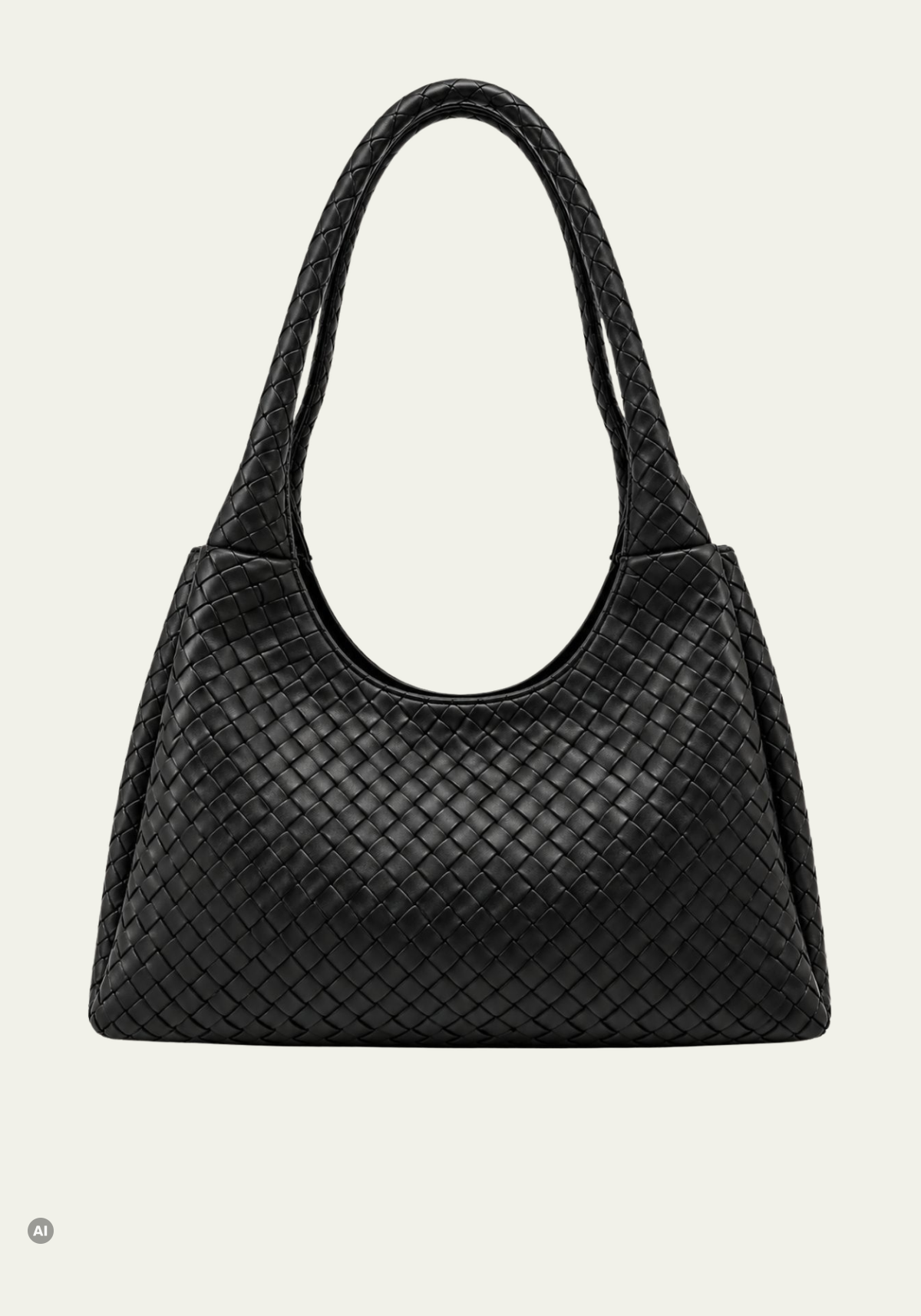 Damen-Schultertasche Nappa Totema aus geflochtenem Nappaleder Schwarz