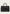Schwarze Damen-Handtasche aus Leder in Frontansicht mit goldfarbenem Verschluss und zwei Henkeln.