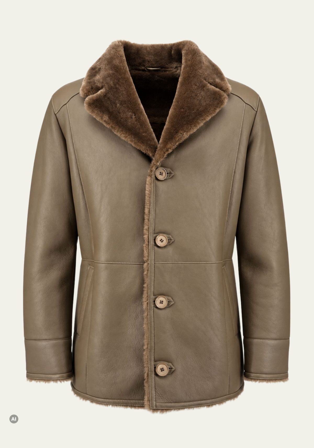 Herren-Lammfelljacke aus Shearling mit breitem Reverskragen