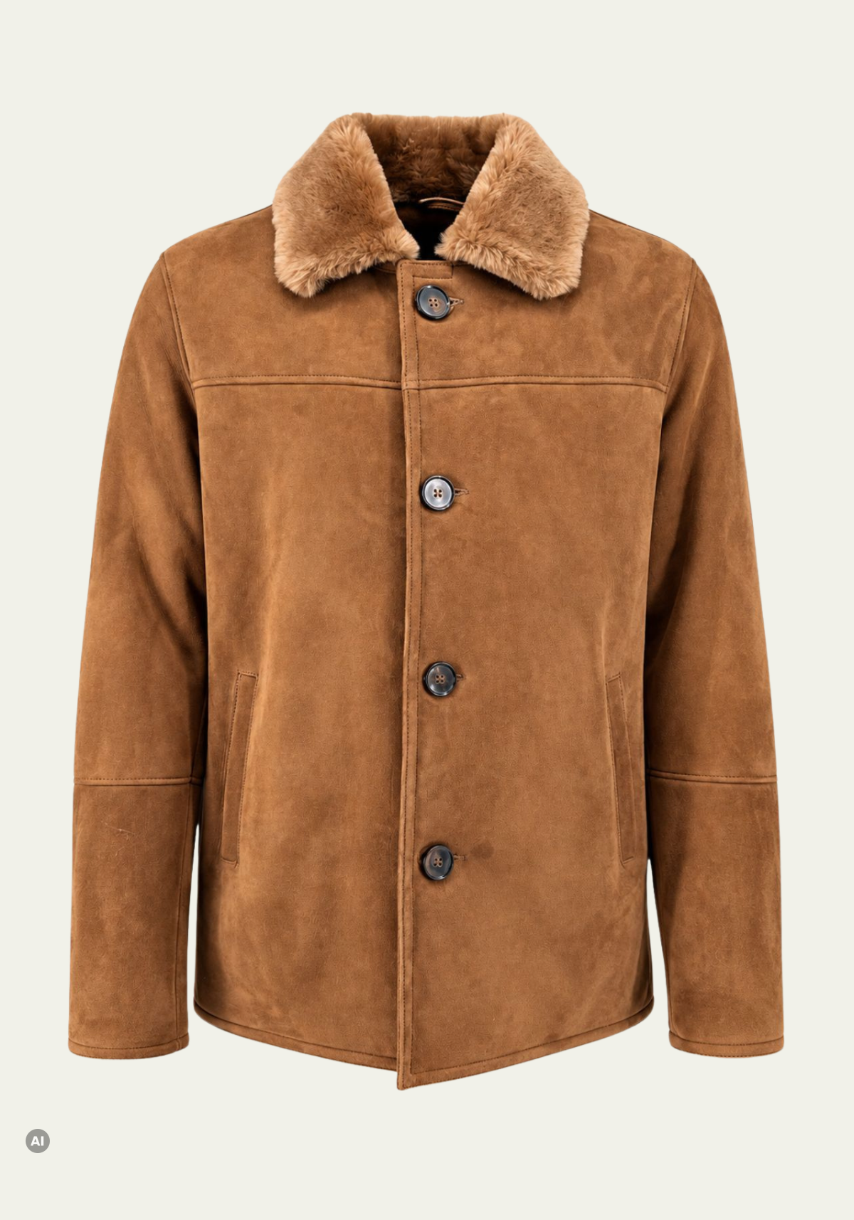 Herren-Lammfelljacke aus Shearling mit samtiger Lederoberfläche