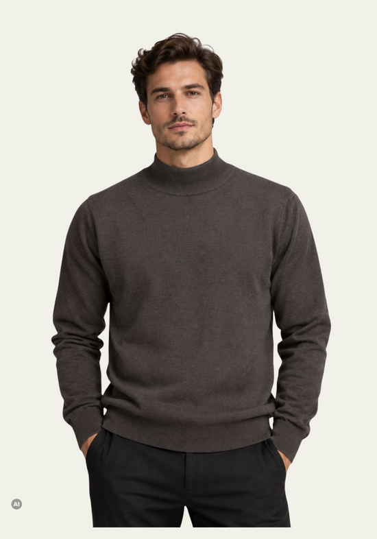 Herren-Lammwollpullover Braun Modell BALIKCI
