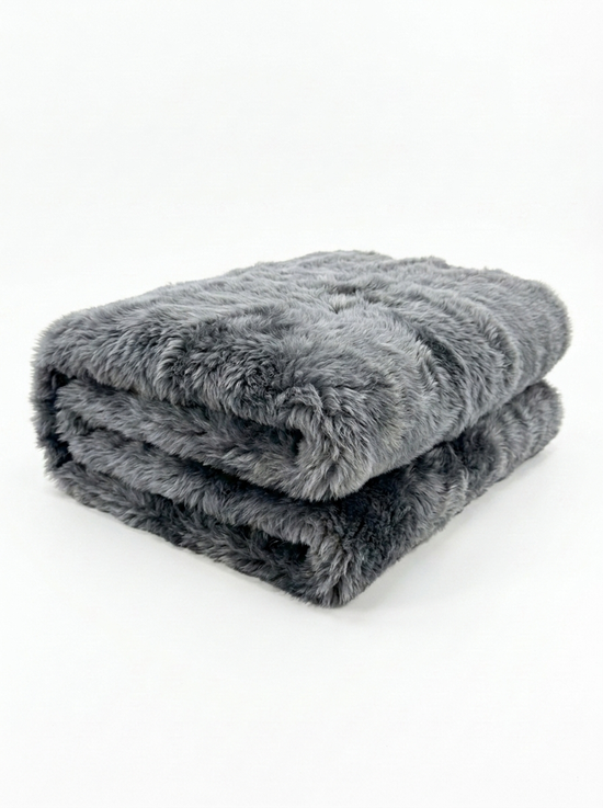 Lammfelldecke Toscana – Dunkelgrau 185 x 155 cm