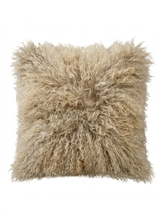 Lammfellkissen Gotland – Beige mit Inlett