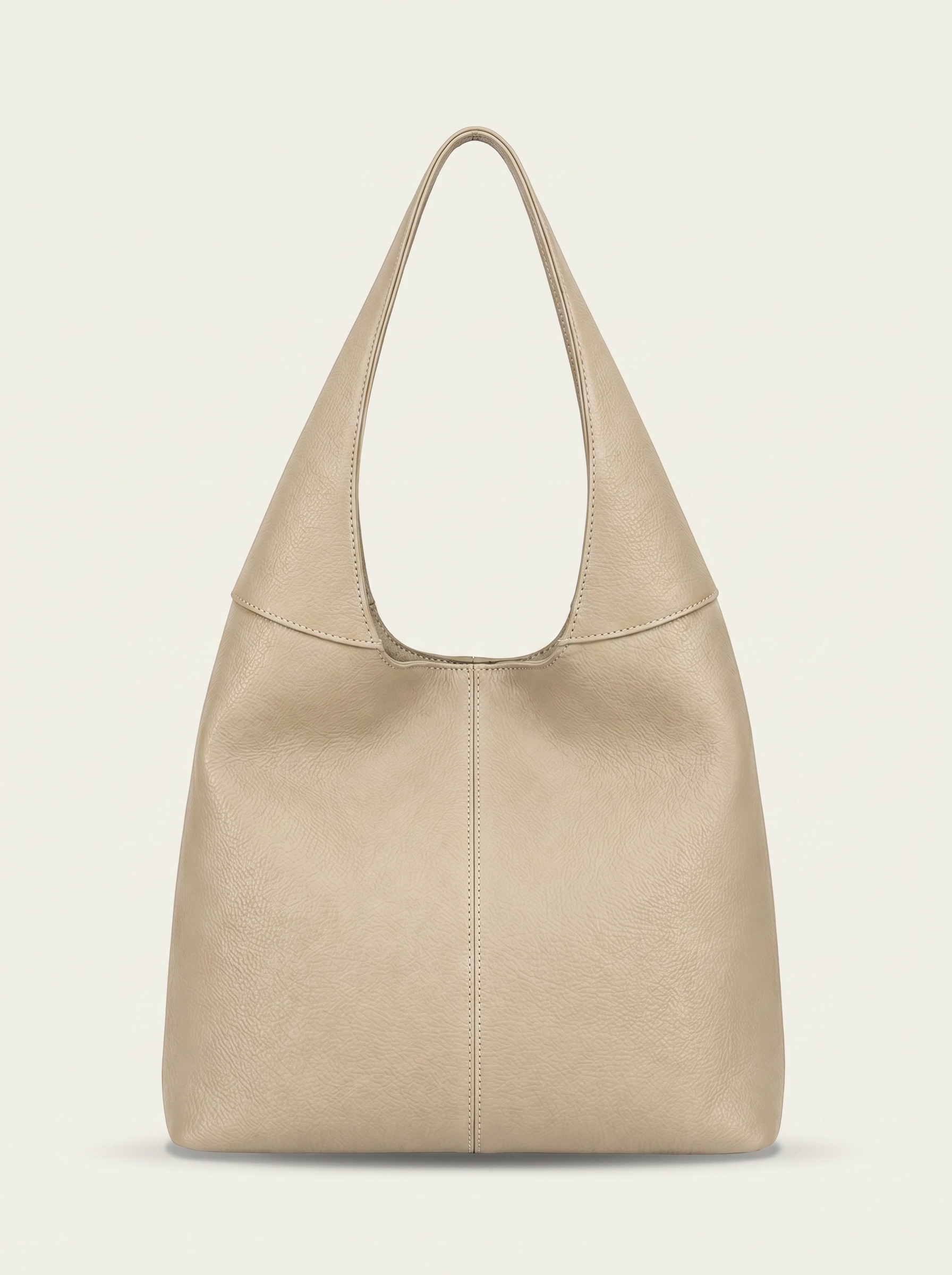Minimalistische Hobo Bag Echtleder Cremebeige – Schultertasche
