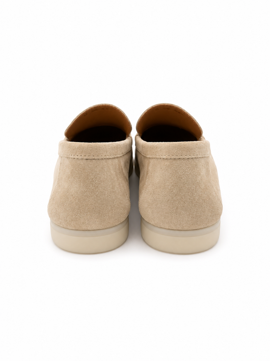 Herren Loafer aus Kalbsveloursleder in Beige (HOL60)
