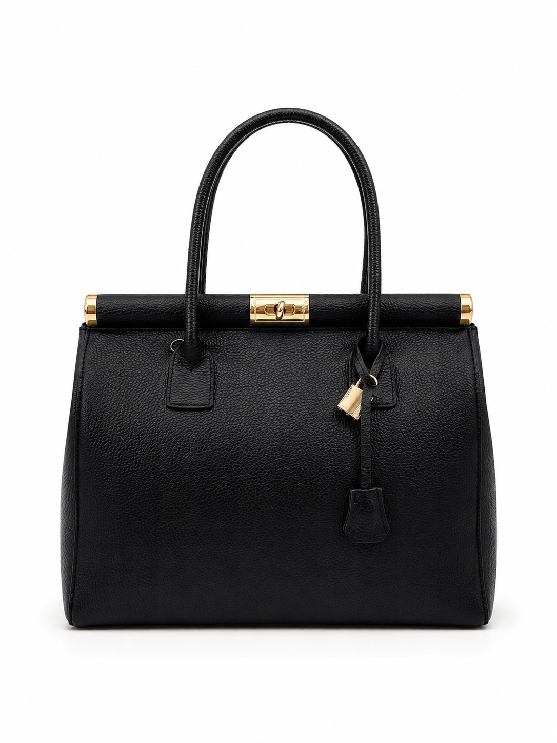 Exklusive Damen-Lederhandtasche in Schwarz – Elegante Business- & Schultertasche