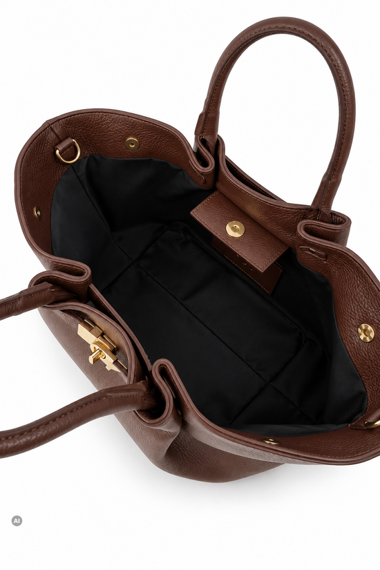Ledertasche Yara Chocolat - Italienische Herstellung