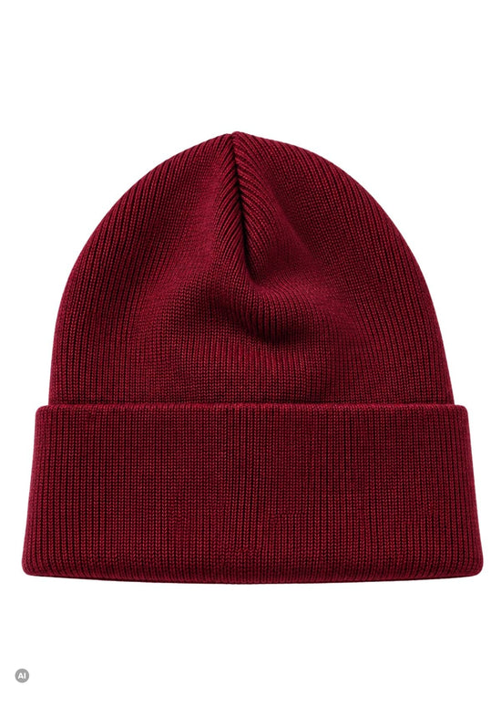 Strickmütze Naomi Burgundi aus 100 % Merinowolle – Unisex One Size