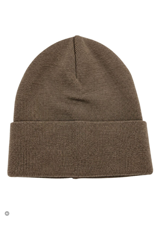 Strickmütze Naomi Camel aus 100 % Merinowolle – Unisex One Size