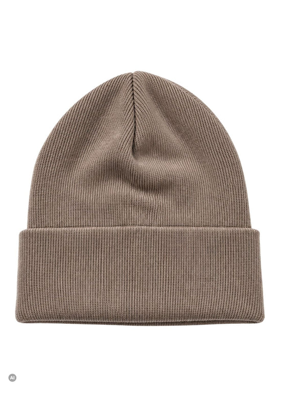 Strickmütze Naomi Taupe aus 100 % Merinowolle – Unisex One Size