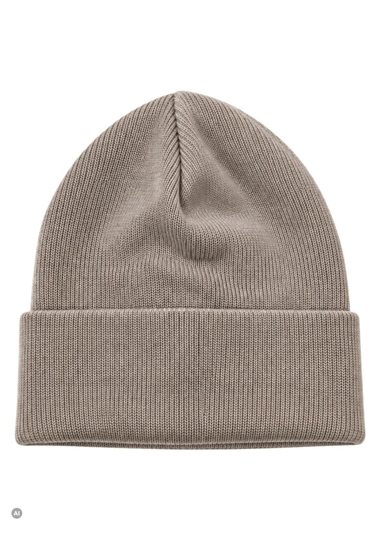 Strickmütze Naomi Beige aus 100 % Merinowolle – Unisex One Size